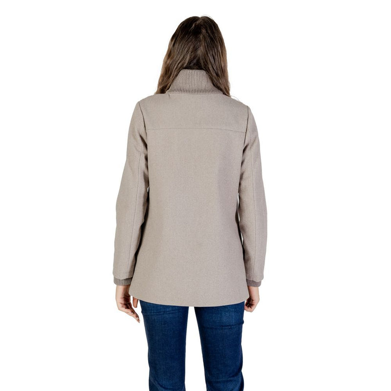 Street One Gray Polyester Coat with Knit Details - Model 202113