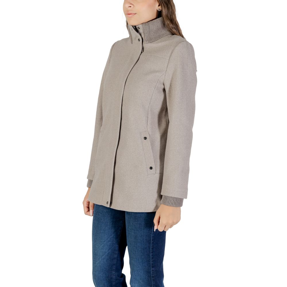 Street One Gray Polyester Coat with Knit Details - Model 202113