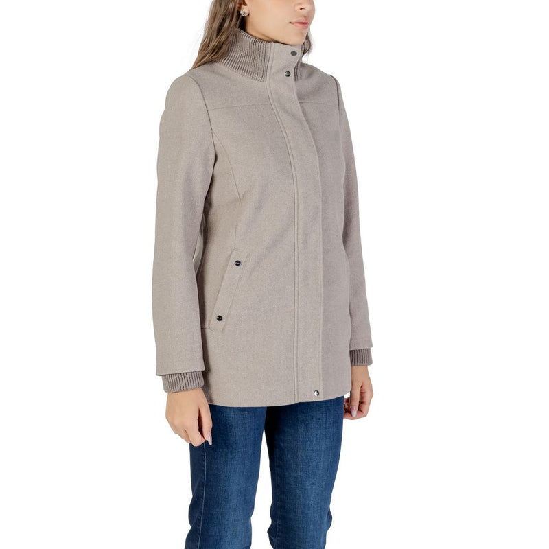 Street One Gray Polyester Coat with Knit Details - Model 202113