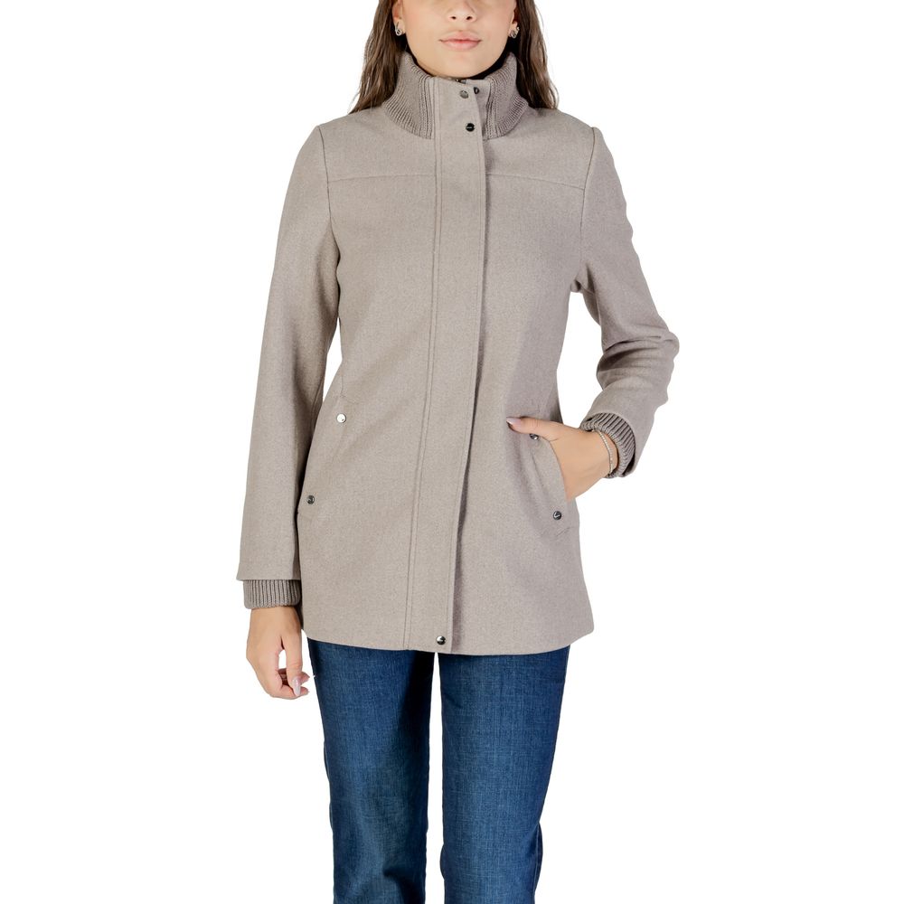 Street One Gray Polyester Coat with Knit Details - Model 202113