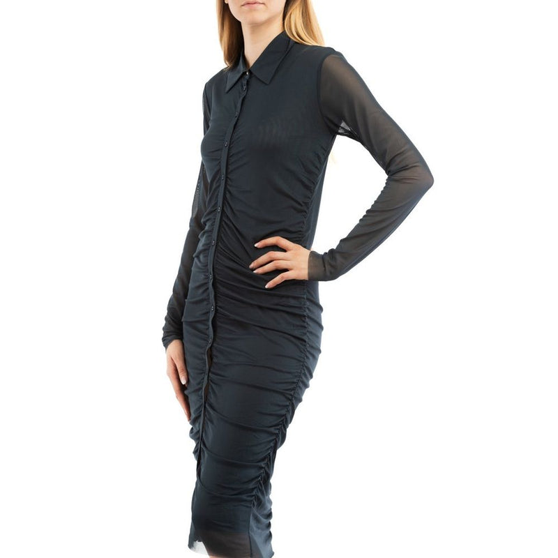 Patrizia Pepe Blue Polyester Casual Dress - Longsleeve Elegance