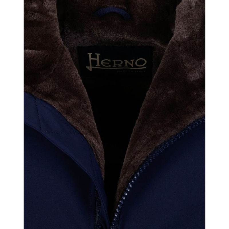 Herno Blauwe Polyamide Jas