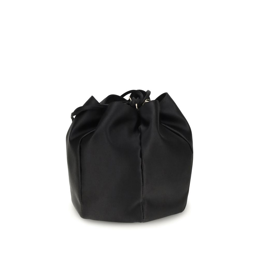 Prada Black Silk Bucket Bag - Élégant Pouch en Satin