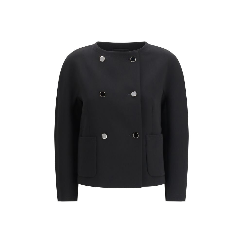 Max Mara Black Triacetate Full-Length Jacket for Women