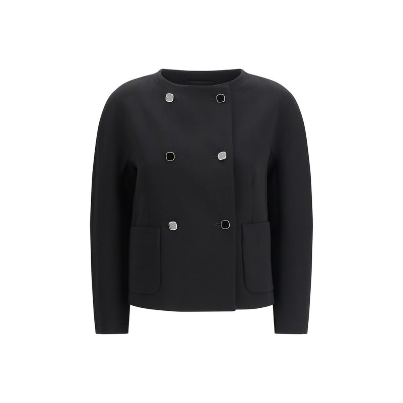 Max Mara Black Triacetate Full-Length Jacket for Women