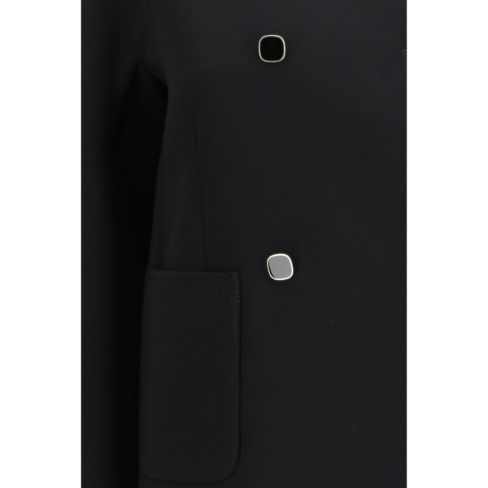 Max Mara Black Triacetate Full-Length Jacket for Women