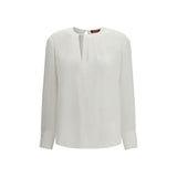 Max Mara White Triacetate Blouse - Sophisticated Women's Top