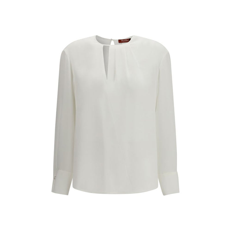 Max Mara White Triacetate Blouse - Sophisticated Women's Top