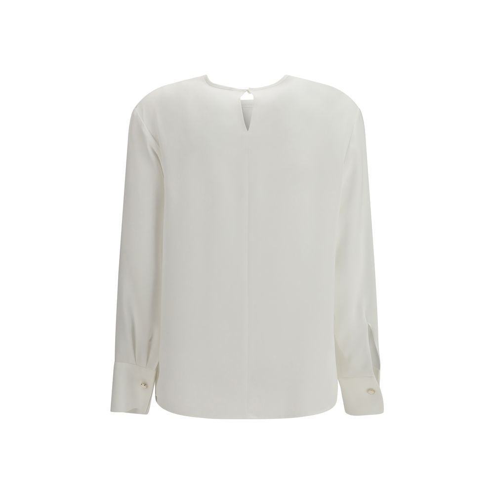 Max Mara White Triacetate Blouse - Sophisticated Women's Top