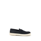 Prada Blue Calf Leather Bos Taurus Slip-On Loafers for Men