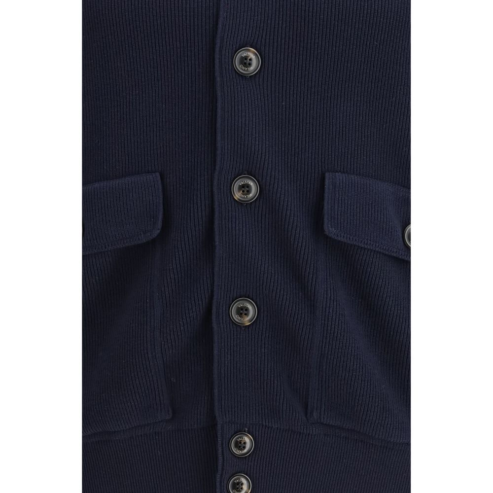 Valstarino Jacket - Blue Fleece Wool Coat for Men