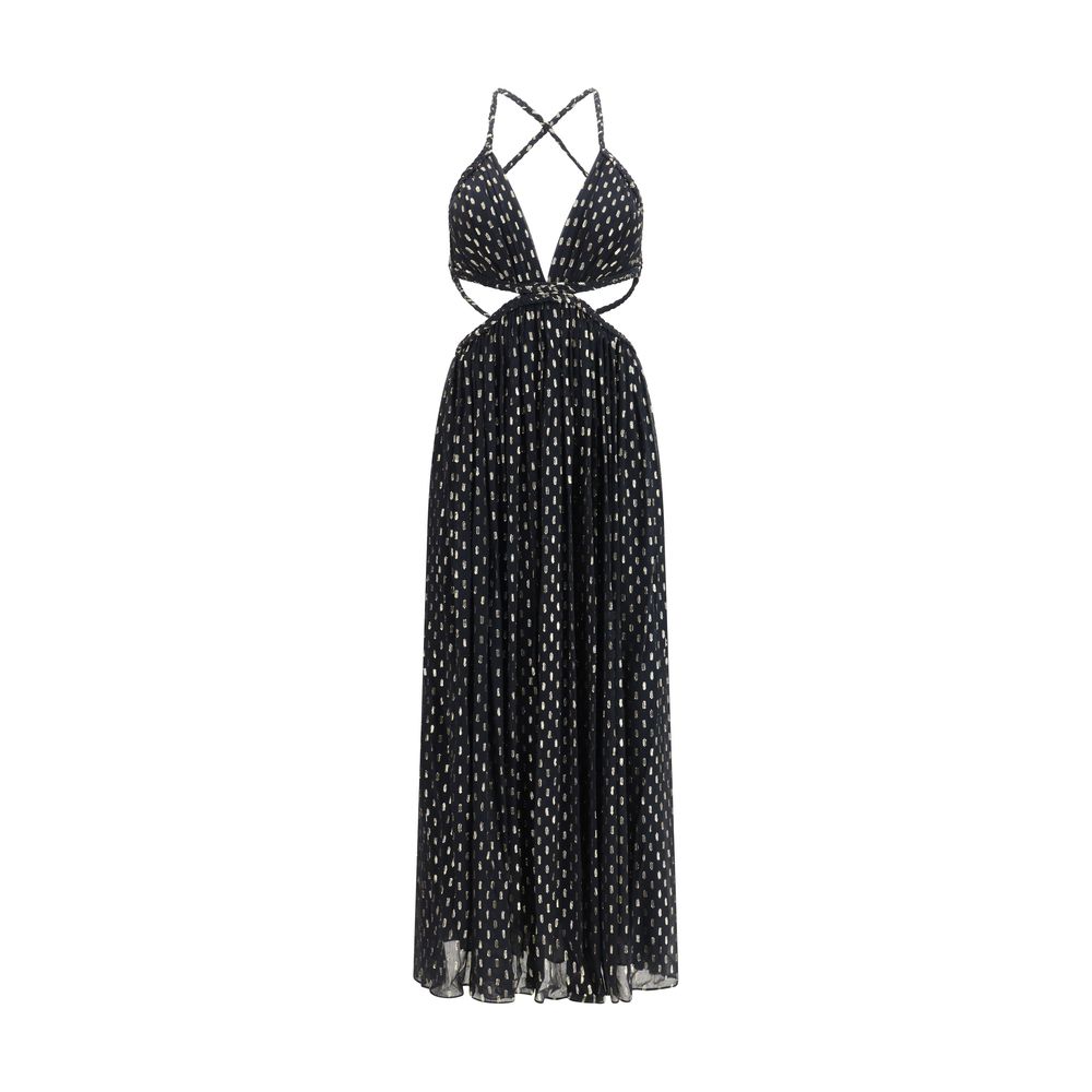 Zimmermann Black Viscose Long Dress - Daylight Braid Trim