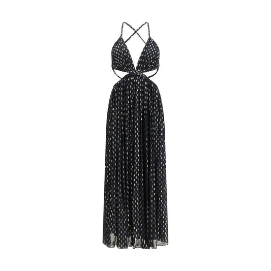 Zimmermann Black Viscose Long Dress - Daylight Braid Trim