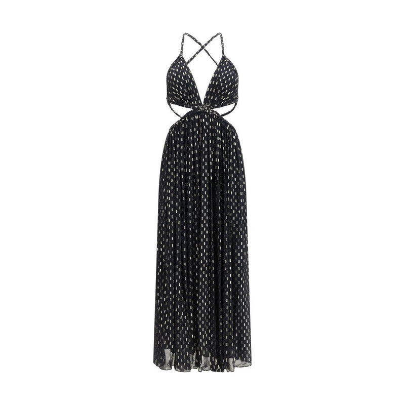Zimmermann Black Viscose Long Dress - Daylight Braid Trim