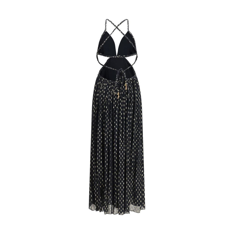 Zimmermann Black Viscose Long Dress - Daylight Braid Trim