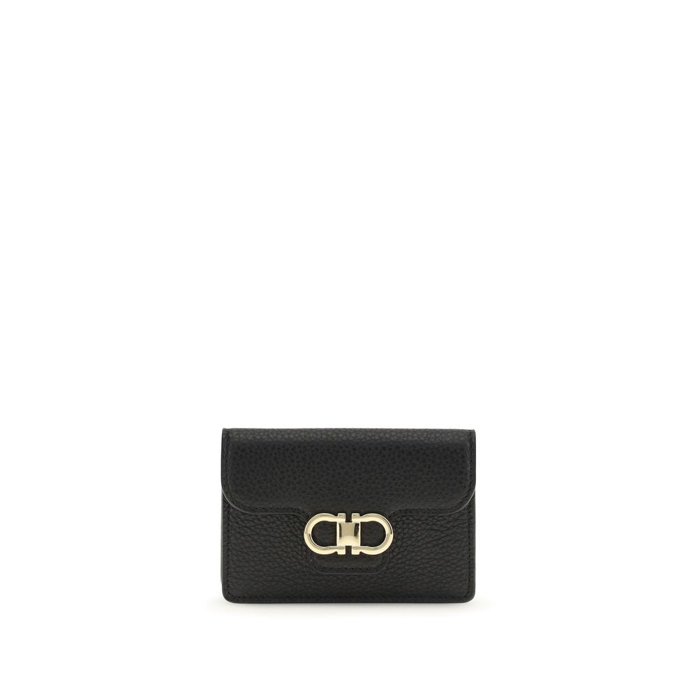 Ferragamo Black Calf Leather Bos Taurus Wallet - Elegant Accessory