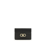 Ferragamo Black Calf Leather Bos Taurus Wallet - Elegant Accessory