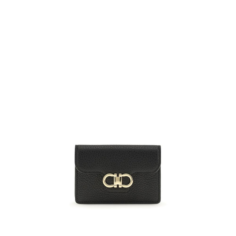Ferragamo Black Calf Leather Bos Taurus Wallet - Elegant Accessory
