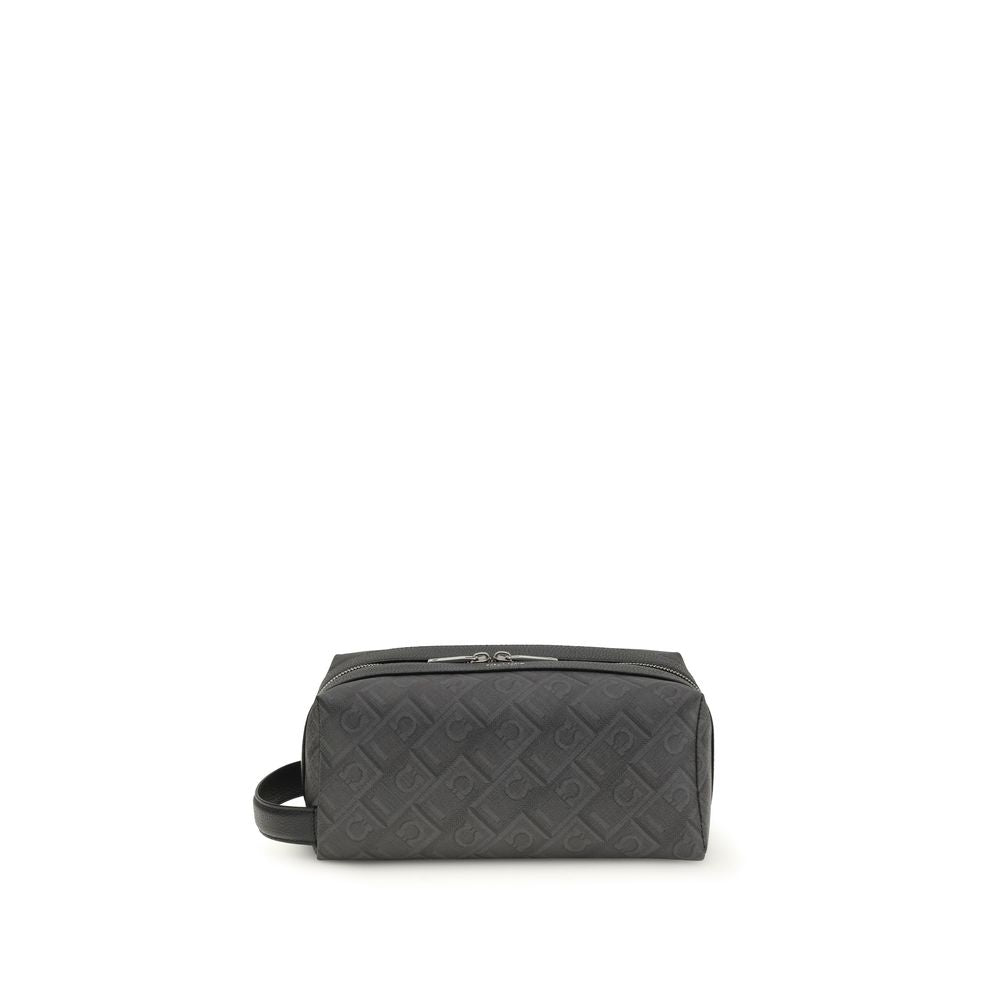 Sac à main Ferragamo Bos Taurus en cuir de veau noir