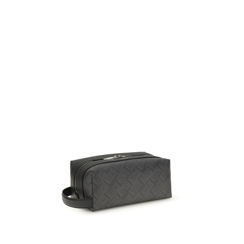 Ferragamo Black Calf Leather Bos Taurus Handbag