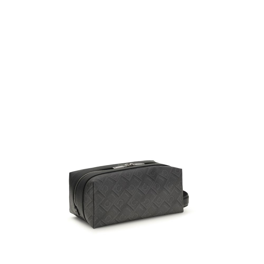 Sac à main Ferragamo Bos Taurus en cuir de veau noir