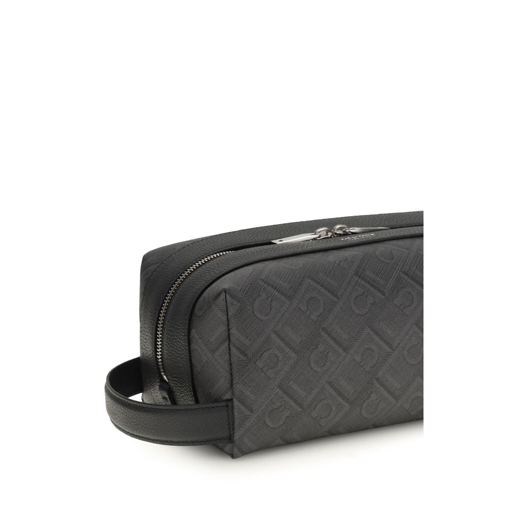 Sac à main Ferragamo Bos Taurus en cuir de veau noir