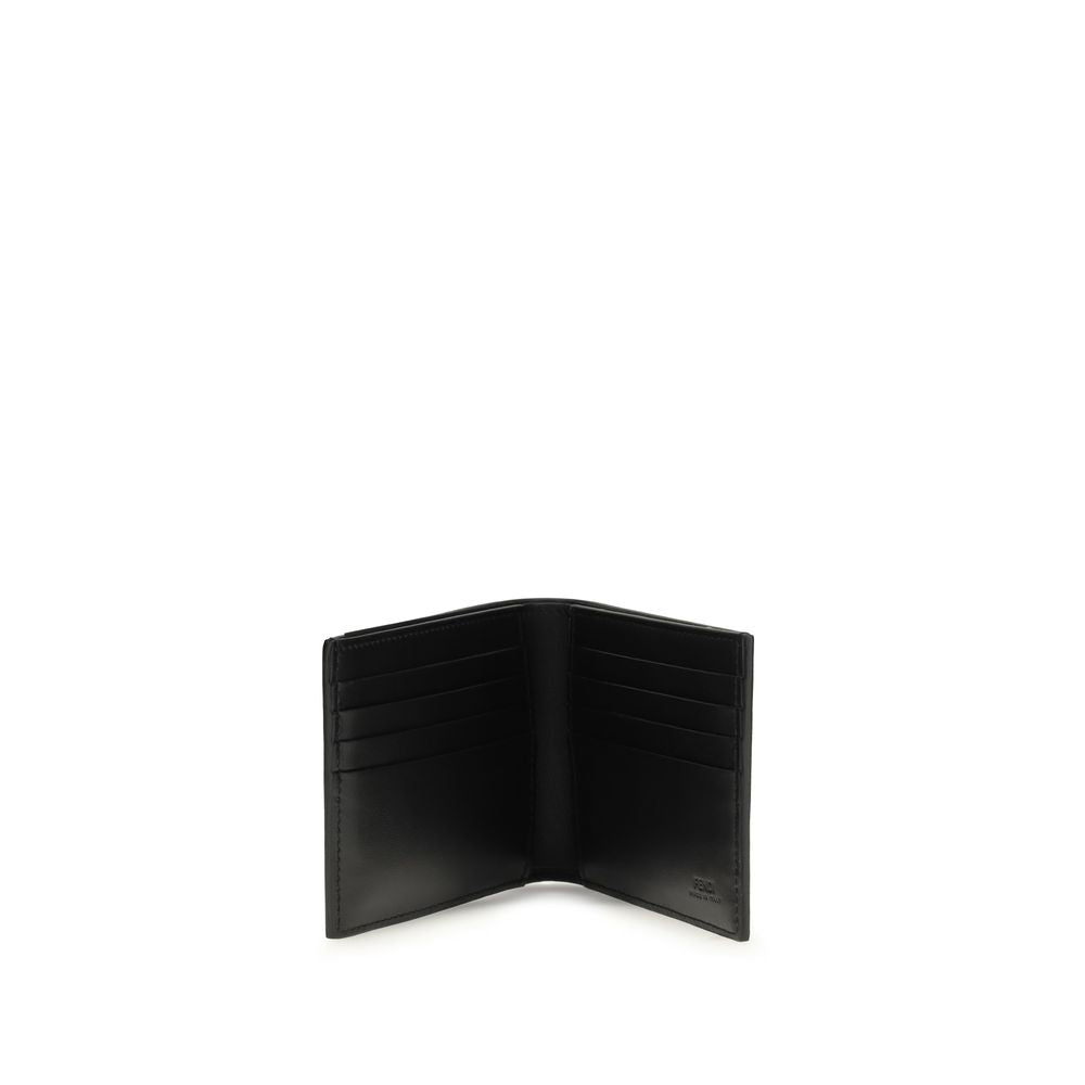 Portefeuille Fendi Bos Taurus en cuir de veau noir