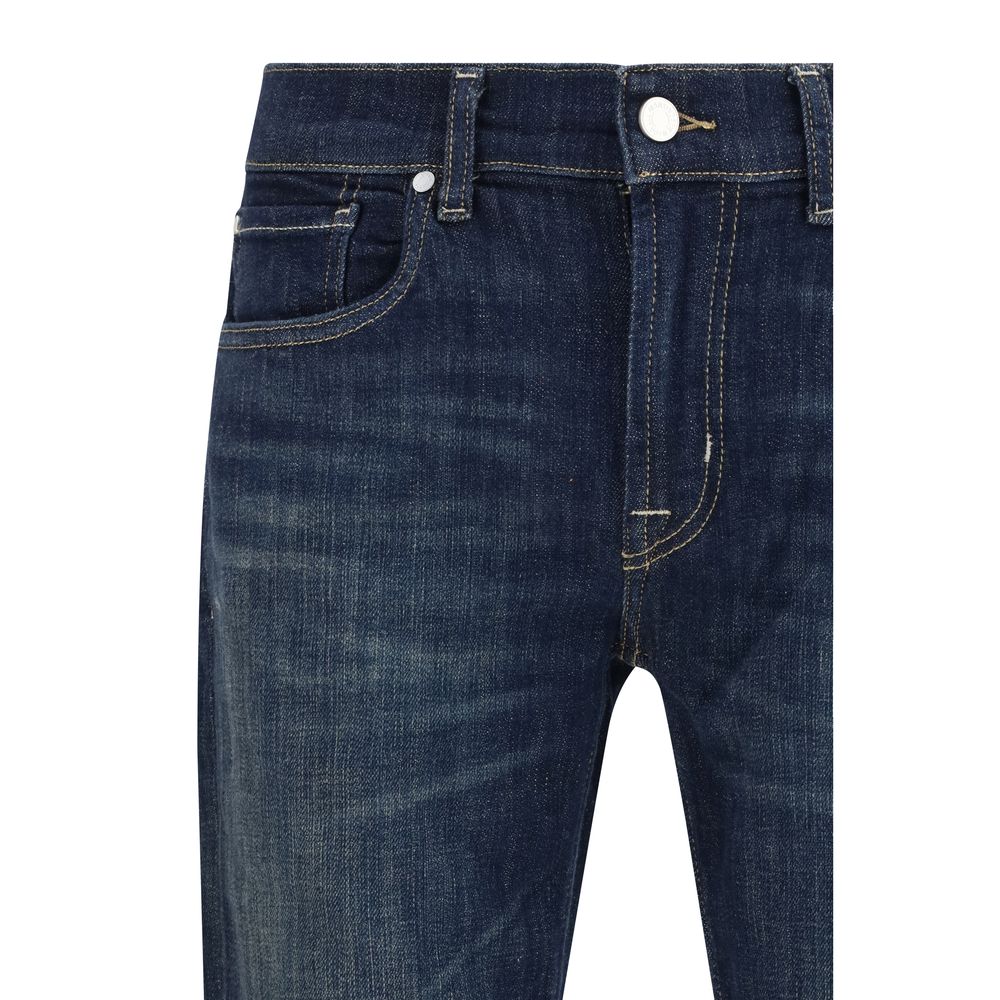 7FOR Black Cotton Flared Jeans - Modern Fit for Stylish Comfort