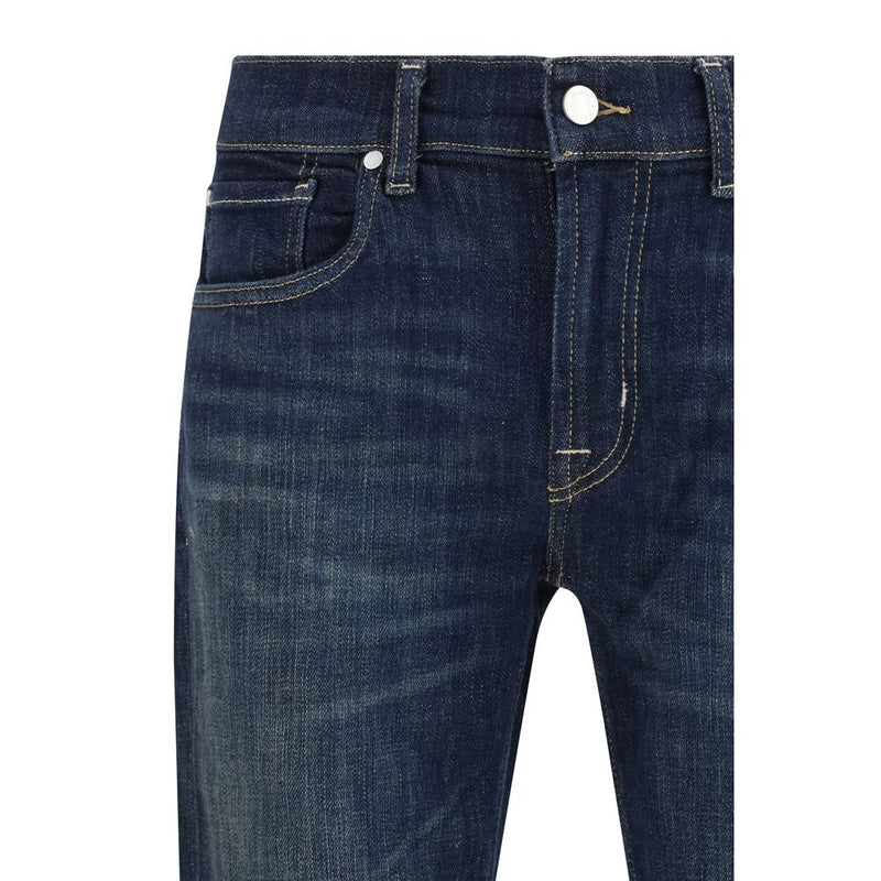 7FOR Zwarte katoenen flared jeans
