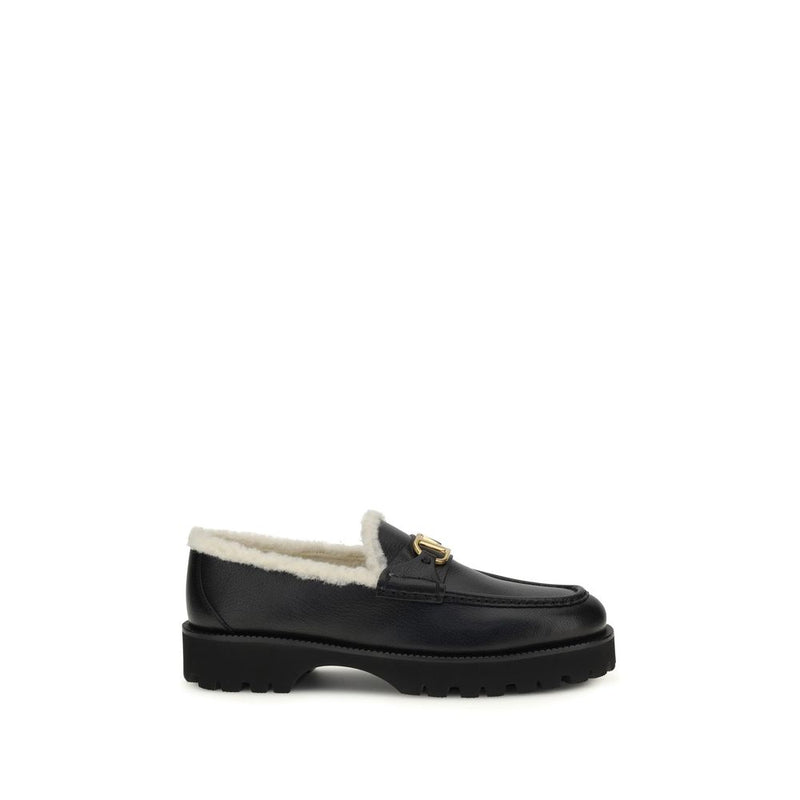 Mocassins à enfiler Valentino Garavani Bos Taurus en cuir de veau noir