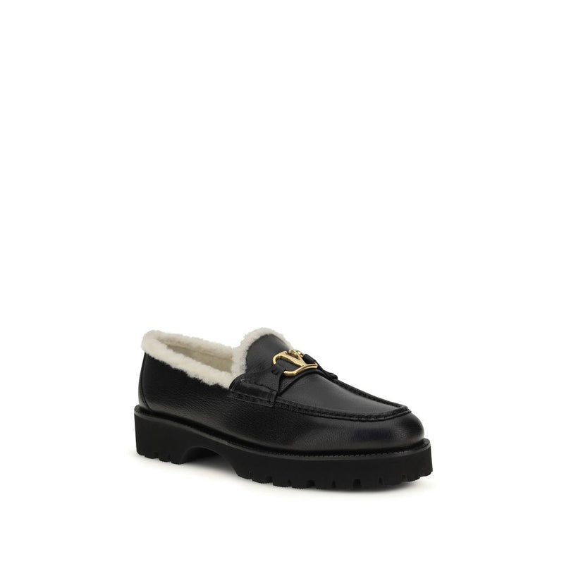 Mocassins à enfiler Valentino Garavani Bos Taurus en cuir de veau noir