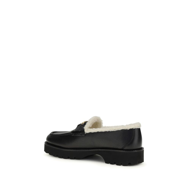 Mocassins à enfiler Valentino Garavani Bos Taurus en cuir de veau noir