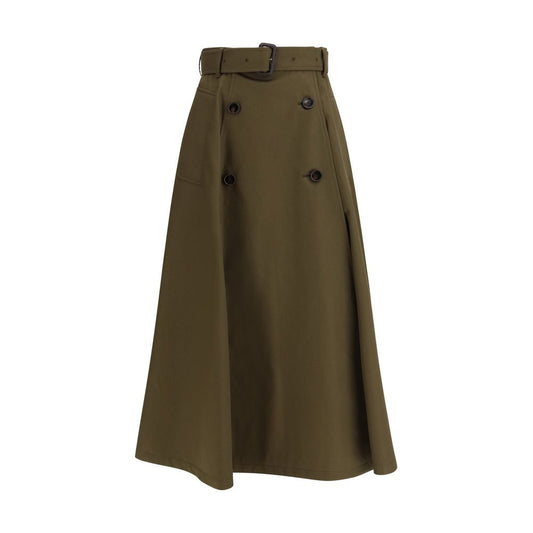 Burberry Bicolor Cotton Midi Skirt - Élégance et Polyvalence