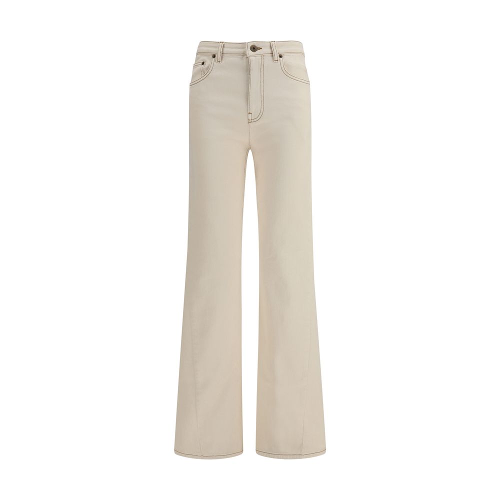 Burberry Beige Cotton Bootcut Jeans for Women