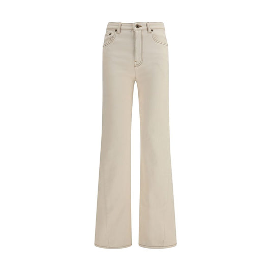Burberry Beige Cotton Bootcut Jeans for Women