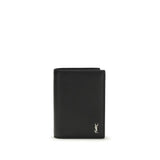 Portefeuille Bos Taurus en cuir de veau noir Saint Laurent