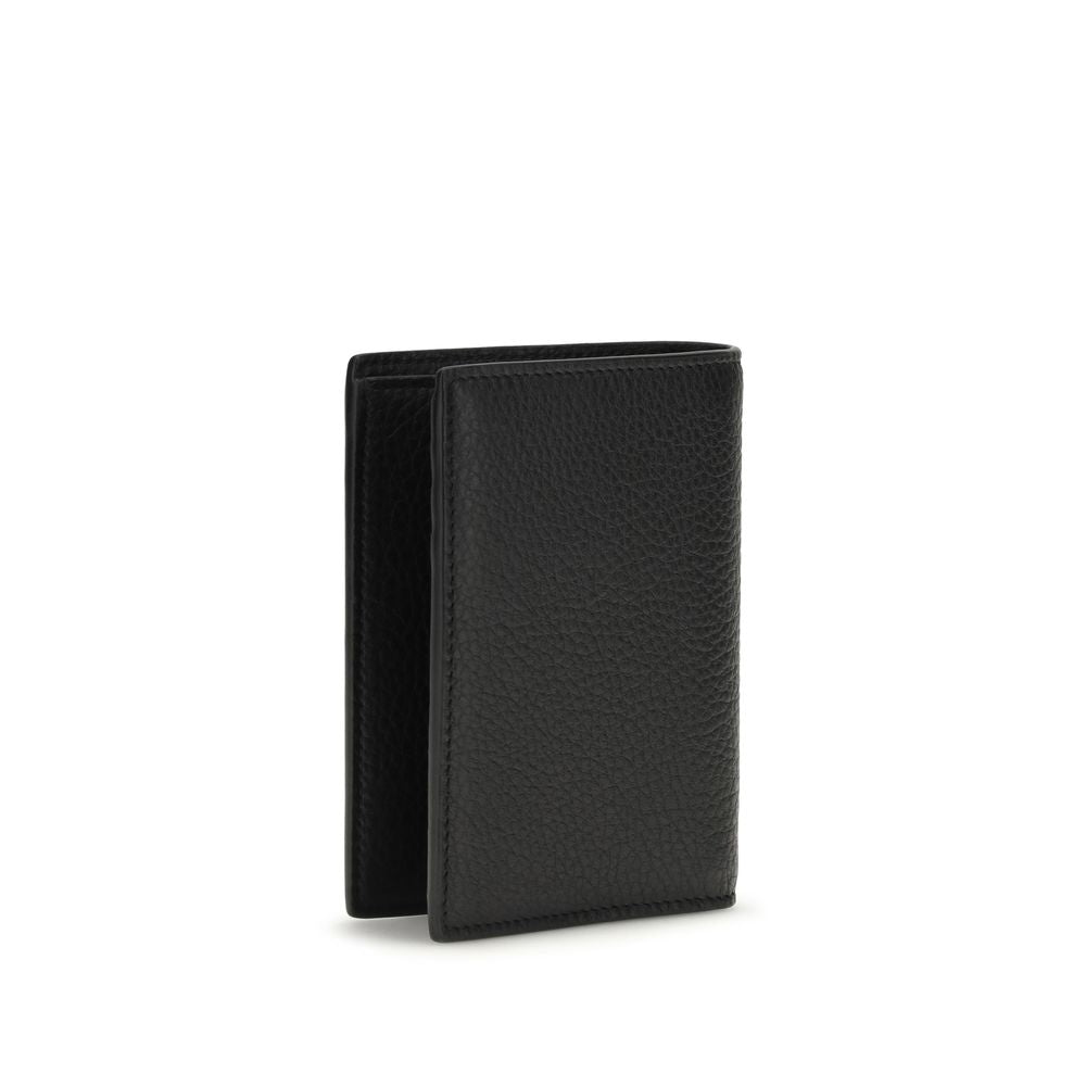 Portefeuille Bos Taurus en cuir de veau noir Saint Laurent