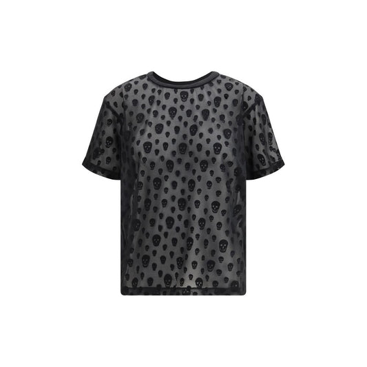 Alexander McQueen Black Polyamide Skull T-Shirt - Women's Fashion