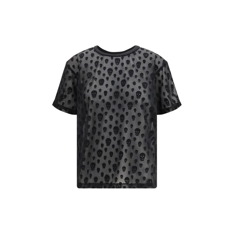 Alexander McQueen Black Polyamide Skull T-Shirt - Women's Fashion
