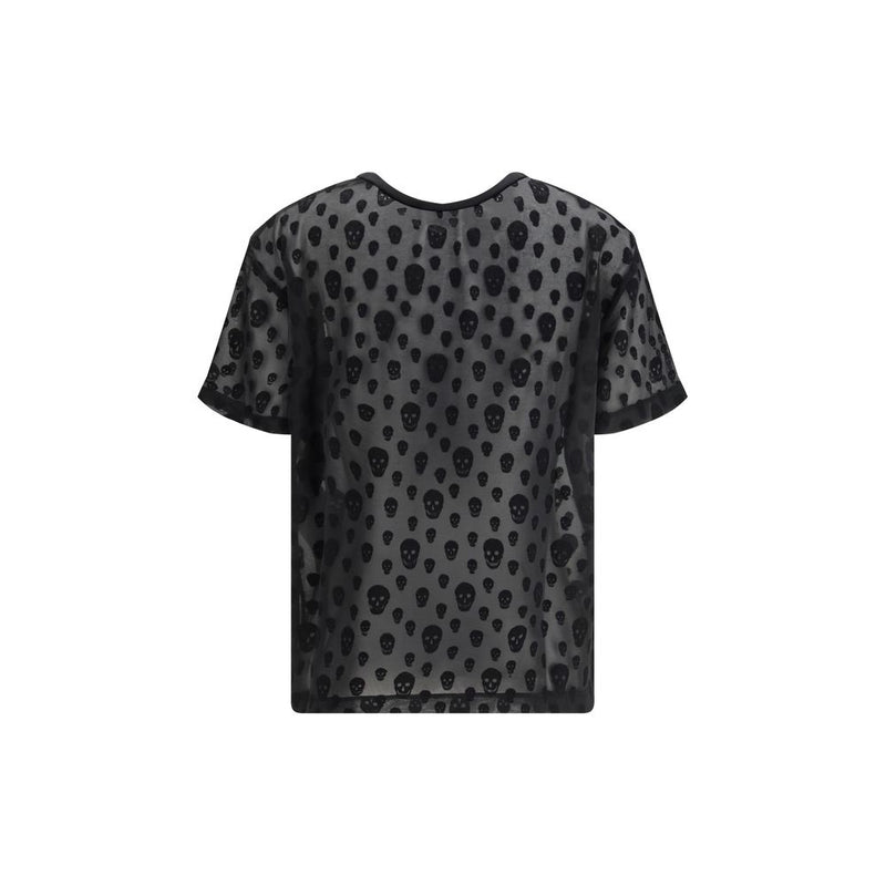 Alexander McQueen Black Polyamide Skull T-Shirt - Women's Fashion