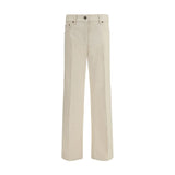 Valentino Garavani Beige Cotton Flared Jeans for Women
