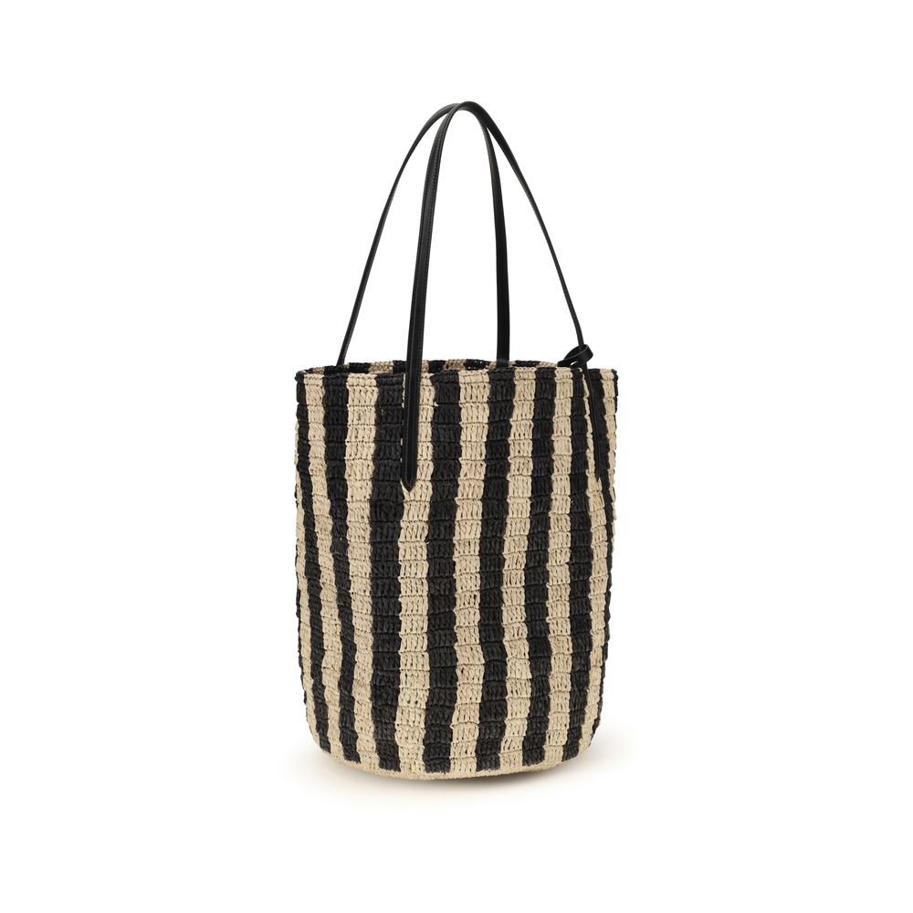 Valentino Garavani Black Raffia Bucket Bag - Élégance Estivale