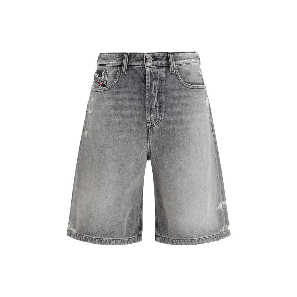 Diesel De-Sire-Short Bermuda Shorts en Coton Grises pour Femmes