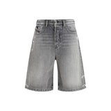 Diesel De-Sire-Short Bermuda Shorts en Coton Grises pour Femmes