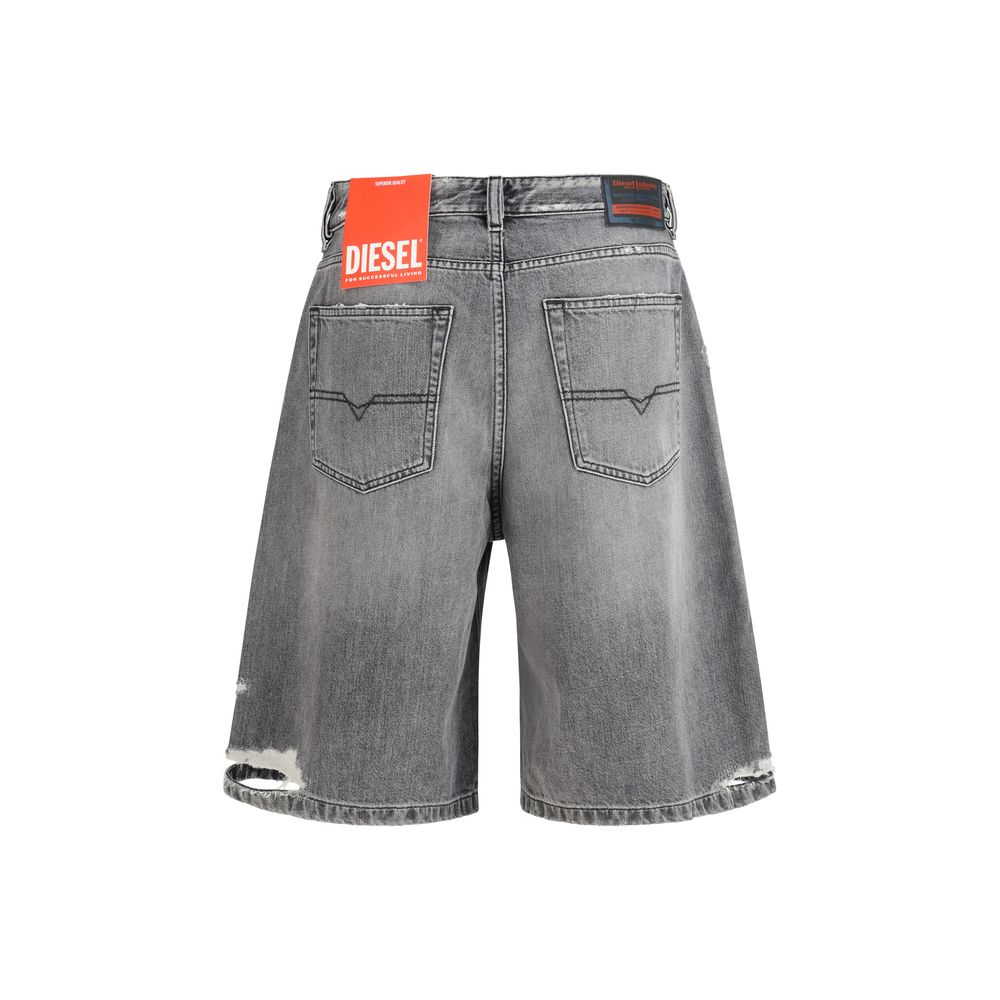 Diesel De-Sire-Short Bermuda Shorts en Coton Grises pour Femmes