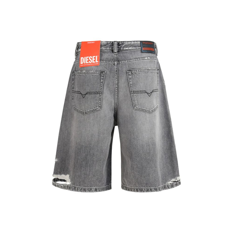 Diesel De-Sire-Short Bermuda Shorts en Coton Grises pour Femmes