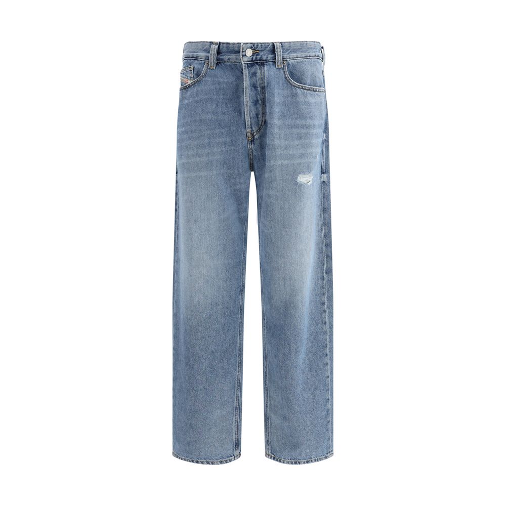 Diesel D-Macs Blue Cotton Relaxed Fit Jeans for Men