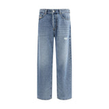 Diesel D-Macs Blue Cotton Relaxed Fit Jeans for Men