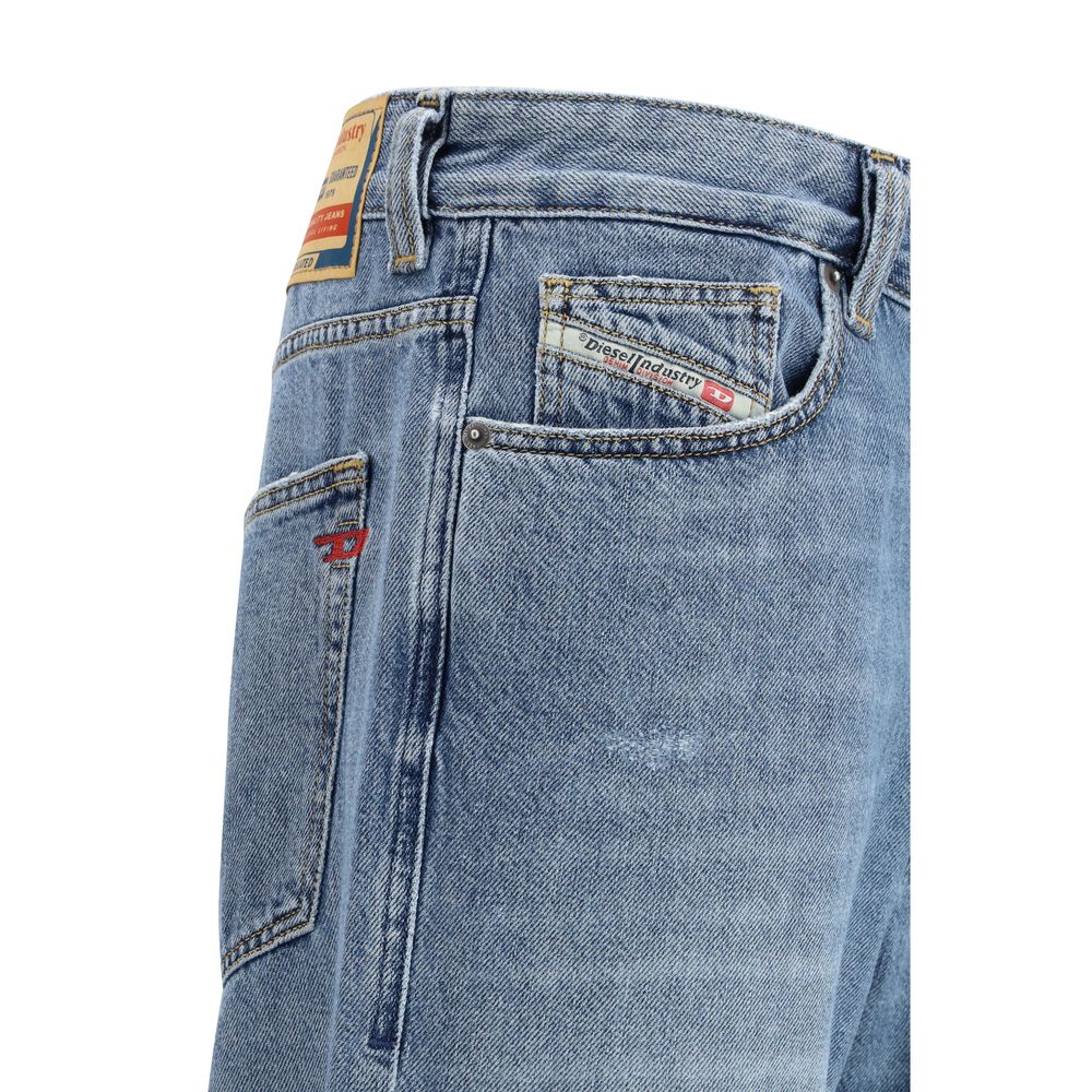 Diesel D-Macs Blue Cotton Relaxed Fit Jeans for Men