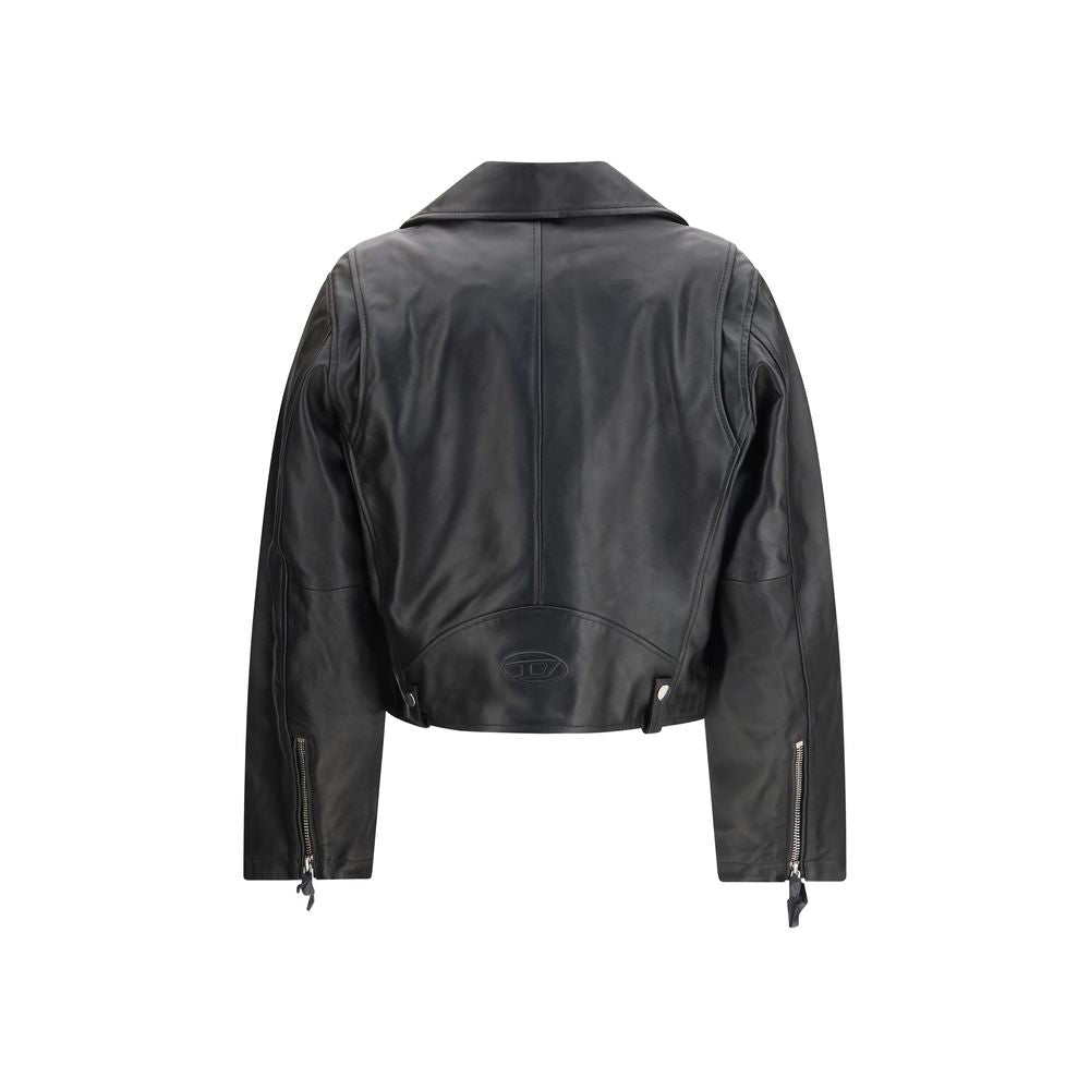 Diesel L-Unatic Black Leather Jacket for Women